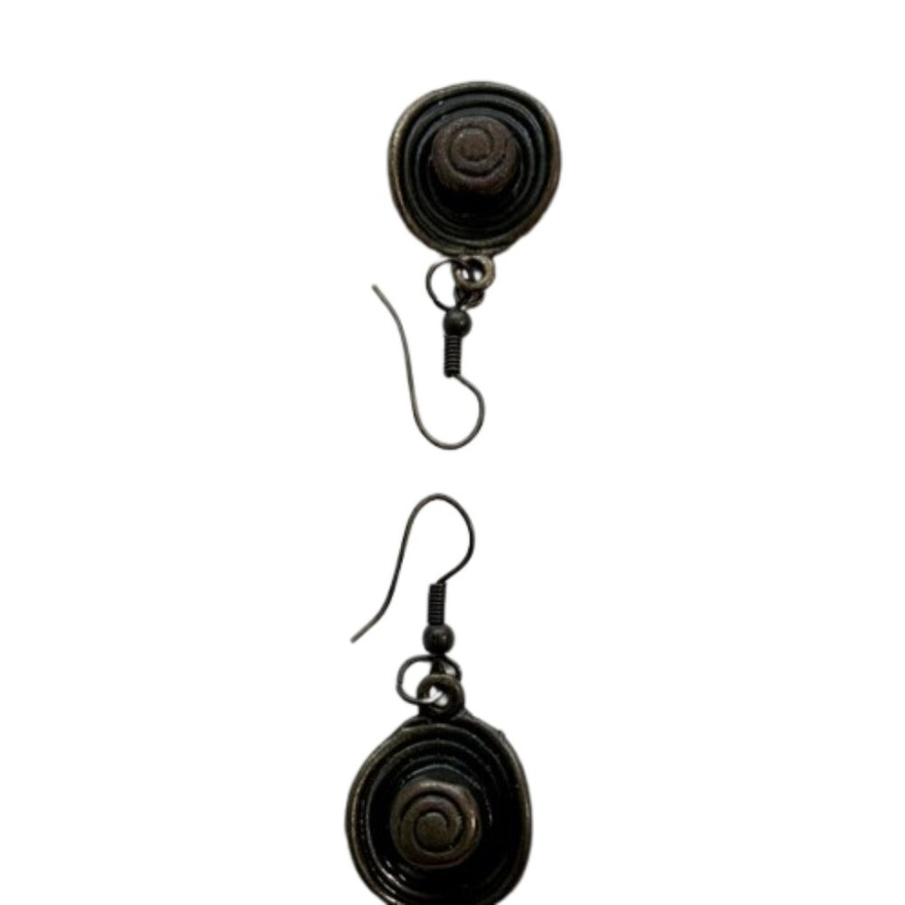 Elegant Spiral Bronze Sombrero Earrings